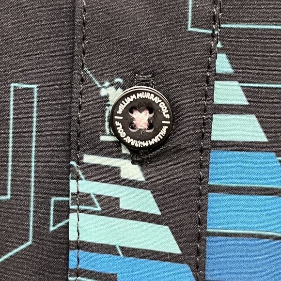 William Murray Men's Golf Button Front Shirt Piano Key Black Short Sleeve NWOT L - Picture 6 of 8